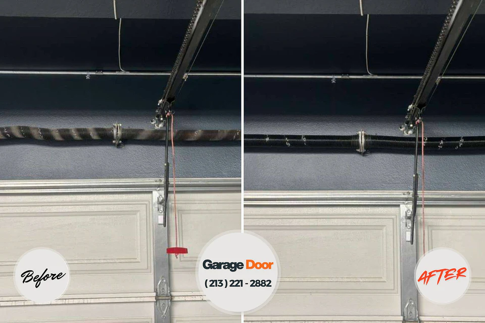 Before and after: garage door repair Fayetteville, PA
